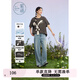 紫涵（ZIHAN）紫涵立體兔子刺繡T恤女夏季少女減齡寬松顯瘦落肩袖上衣 深灰 M