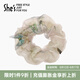 She's茜子蝶花斜影原創(chuàng)手工縫制網(wǎng)紗蝴蝶馬尾綁頭發(fā)皮筋發(fā)圈盤發(fā)頭繩飾 竹篁綠D0