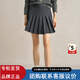 POLOWALK女士百褶裙春夏新款純色百搭短裙洋氣減齡顯瘦JK短裙AJ5W43740215 灰色 XL