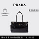 PRADA/普拉達(dá)【七夕禮物】女士Prada Bonnie大號牛皮革手提單肩包 黑色