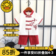 G.DUCKKIDS漢服男童夏季薄款兒童短袖套裝寶寶少爺服中國風唐裝復(fù)古風小童裝 酒紅色  90 建議身高80-90cm年齡1歲半-2