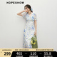 紅袖碎花連衣裙2025夏季新款女裝【海藍(lán)花嶼】收腰V領(lǐng)氣質(zhì)雪紡茶歇裙 白底藍(lán)花674 M