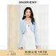 MAXRIENY氣質(zhì)復(fù)古感手工釘珠截短外套輕薄上衣女 淡藍(lán) L 03/38