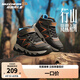 Skechers斯凱奇兒童戶外鞋高幫靴秋冬時尚魔術(shù)貼男大童防滑跑步鞋406391L 炭灰色/橘色/CCOR 34