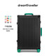 夢(mèng)旅者全鋁鎂合金拉桿箱萬(wàn)向輪復古旅行箱戶(hù)外行李箱男女大容量密碼箱 黑配綠卡扣 20英寸 （登機箱+鋁鎂合金箱體）