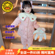 G.DUCKKIDS童裝女童套裝秋冬季新款兒童衣服女孩冬裝加絨加厚棉衣外套兩件套 粉色 110 尺碼4~5歲【100-110cm】