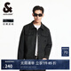 杰克·瓊斯（JACK&JONES）25年男裝外套男年春秋仿麂皮上衣翻領夾克男輕商務休閑外套高檔 E44黑砂色 L
