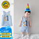 G. DUCKKIDS嬰兒衣服夏季男寶寶連體衣夏裝超萌嬰幼兒夏天滿月百天周歲外出服 藍(lán)色格子哈衣 80cm #建議19-24斤#