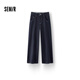 森馬（Semir）牛仔褲女抓毛闊腿褲港風(fēng)冬季2025顯腿長(zhǎng)拖地褲ins潮109725124002