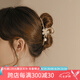 向晚發(fā)夾發(fā)卡氣質(zhì)金屬花朵抓夾中國(guó)風(fēng)發(fā)夾后腦勺高級(jí)感大號(hào)鯊魚(yú)夾發(fā)飾