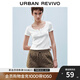 UR2025春季新款女裝時(shí)尚修身紐扣式U型領(lǐng)短袖T恤UWB450007 本白 M