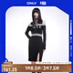ONLYNBA聯名款開叉修身套裝針織連衣裙女|123146005 H1Z 黑色BLACK M (165) 84A