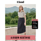 ELAND衣戀T恤女純色羅紋領(lǐng)短袖微寬松上衣2024夏季新款 中灰色M/Grey(18) M 165