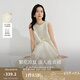 茵曼（INMAN）【商場(chǎng)同款】法式浮雕提花連衣裙2025夏季女裝新品無(wú)袖a字裙 梨花杏 -W18525647C L
