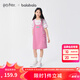 巴拉巴拉【哈利波特商場同款】女裙子兒童背帶裙2025夏牛仔假兩件 紅色調00366 150