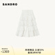 SANDRO2024春秋款女裝白色設(shè)計(jì)感鏤空蛋糕裙半身裙SFPJU01175 10/白色 34