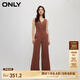 ONLY春夏時(shí)尚通勤百搭高腰連體褲套裝休閑褲女|124144002 E13 布朗尼棕色 160/64A/S