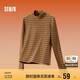 森馬（Semir）森馬長袖t恤女修身微彈磨毛復(fù)古半高領(lǐng)內(nèi)搭24冬新款109724101008