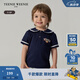 Teenie Weenie Kids小熊童裝25年夏季新款男寶寶海軍水手領(lǐng)短袖T恤打底衫 藏青色 100 cm