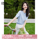 歐莎（OSA）【輕氧假日】清爽冰川藍(lán)針織衫女2025夏季新款花邊袖套頭上衣輕薄 淺藍(lán)色 M