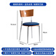 勤凱中古風(fēng)餐椅家用設(shè)計(jì)師實(shí)木靠背椅網(wǎng)紅休閑餐廳復(fù)古不銹鋼餐桌椅子 貝格椅 櫻桃色靠背+藍(lán)色絨布 電