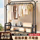 全品屋簡易晾衣架家用客廳掛衣架臥室落地多功能衣帽架陽臺(tái)可移動(dòng)曬衣架 【加粗加厚】雙層雙桿150黑