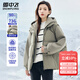 雪中飛女士羽絨服冬季連帽保暖防寒防風(fēng)潮流時尚純色簡約百搭羽絨衣外套 灰松綠 XL (170)