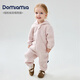 DOMIAMIA嬰兒衣服中大童搖粒絨保暖連體衣爬服爬行服 絲絨粉【雙層抗靜電】 73cm