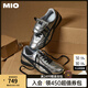 MIO[楊紫同款]米奧2025春季新款芭蕾風(fēng)德訓(xùn)鞋圓頭運(yùn)動(dòng)休閑鞋阿甘鞋 銀/黑色 37