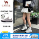 駱駝（CAMEL）流光運動板鞋女夏季網(wǎng)面透氣芭蕾德訓鞋防滑休閑薄底低幫平底鞋 K25B097006，銀/象牙白，女 37