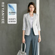 顏域灰色休閑西裝外套女2025夏季簡(jiǎn)約七分袖正裝氣質(zhì)西服 淺灰  M 