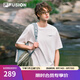 FILA FUSION斐樂(lè)潮牌男子針織短袖衫2025夏季新款時(shí)尚休閑寬松T恤 云白色-WT L 175/96A/L