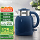 格來德（Grelide）電熱水壺304不銹鋼家用燒水壺?zé)崴畨?.5L一體無縫雙層防燙電水壺開水壺自動(dòng)斷電暖水壺D2315爵士藍(lán)