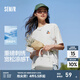 森馬（Semir）迪士尼短袖t恤女中長款寬松圓領(lǐng)上衣25夏新款涼感重磅刺繡打底衫 本白10102 M