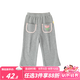 嘟嘟家女童寬松褲子秋裝女小童洋氣微喇叭褲秋季女寶寶可愛百搭休閑vip 灰色 110