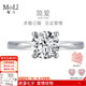 MoLi18K金人工培育鉆石戒指鉑金戒指四爪求婚大鉆戒1克拉女友節(jié)日禮物 18k金培育鉆D色VVS/3EX/GRC證書 1克拉