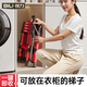 比力梯子家用伸縮梯加厚鋁合金多功能折疊人字梯升降扶梯工程樓梯 【可坐款】4步紅色【摸高2.8米】
