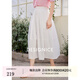 迪賽尼斯（DESIGNICE）夏季新款高腰純色復古通勤長款傘裙a字半身裙女白色中長裙 白色 M 建議拍前聯(lián)系客服確認