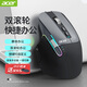 宏碁（acer）無(wú)線藍(lán)牙三模鼠標(biāo) 雙滾輪人體工學(xué)大手鼠標(biāo) 辦公靜音鼠標(biāo) 可自定義編程 電腦筆記本辦公無(wú)線鼠標(biāo) 雙拼Pro版-深灰（3220-8000DPI）
