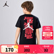 NIKE JORDAN 耐克AJ童裝男童短袖T恤【純棉】25夏季新款兒童衣服 正黑色【純棉透氣】 160 /80 【建議身高158-170cm】