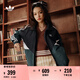 adidas經(jīng)典寬松運動夾克外套男女春季新款阿迪達斯官方三葉草   黑色/綠色/白色   M