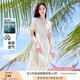 香影法式溫柔風米色連衣裙女2025夏季新款氣質(zhì)泡泡袖高腰v領裙子 米色 S