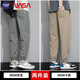 NASA BASE褲子男夏季新款薄款冰絲休閑褲子時(shí)尚百搭寬松他彈力運動(dòng)哈倫褲 GP_880灰色+GP_880卡其 2XL （建議155-175斤）