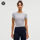 lululemon丨License to Train 女士運動緊身剪裁 T 恤 LW3HIXS 雜色暗薰衣草紫 M /8