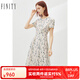 FINITY夏季新款法式桑蠶絲高級(jí)連衣裙印花真絲中長(zhǎng)款裙子女 米底印花 M