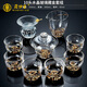 茇舍日式高檔水晶茶具套裝鍍金加厚耐高溫泡茶辦公室送禮物品領導實用 10頭(藏金)蓋碗款+6杯