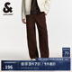 杰克·瓊斯（JACK&JONES）男裝春夏新款純棉直筒休閑褲男潮流彎刀褲男士香蕉褲顯腿長(zhǎng)褲子 E11巧克力蛋糕 版型偏大，卡碼拍小 L （180)