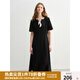 獨(dú)束大碼女裝2025夏新款波點(diǎn)飄帶連衣裙微胖收腰赫本風(fēng)氣質(zhì)小黑裙 烏梅黑-長款 3XL （尺碼：5）
