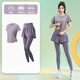 百思絨微胖大碼健身瑜伽服女跑步運動(dòng)套裝短袖時(shí)尚速干衣專(zhuān)業(yè)體育訓練服