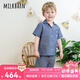 Milkbarn2025春夏新品兒童襯衫套裝男女童洋氣童裝寶寶純棉衣服 牛仔藍(lán) 90 (18-24月-參考身高80-90cm)